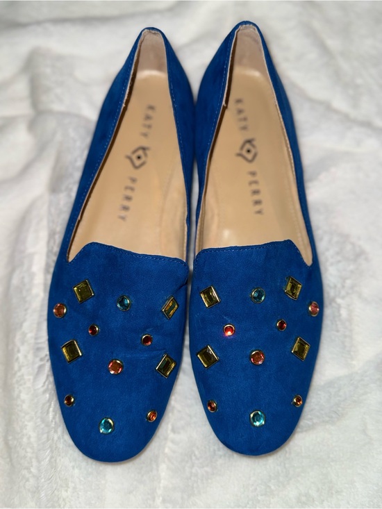 Sperry Shoes - Katy Perry Collections Women's Blue Jeweled Suede Loafers